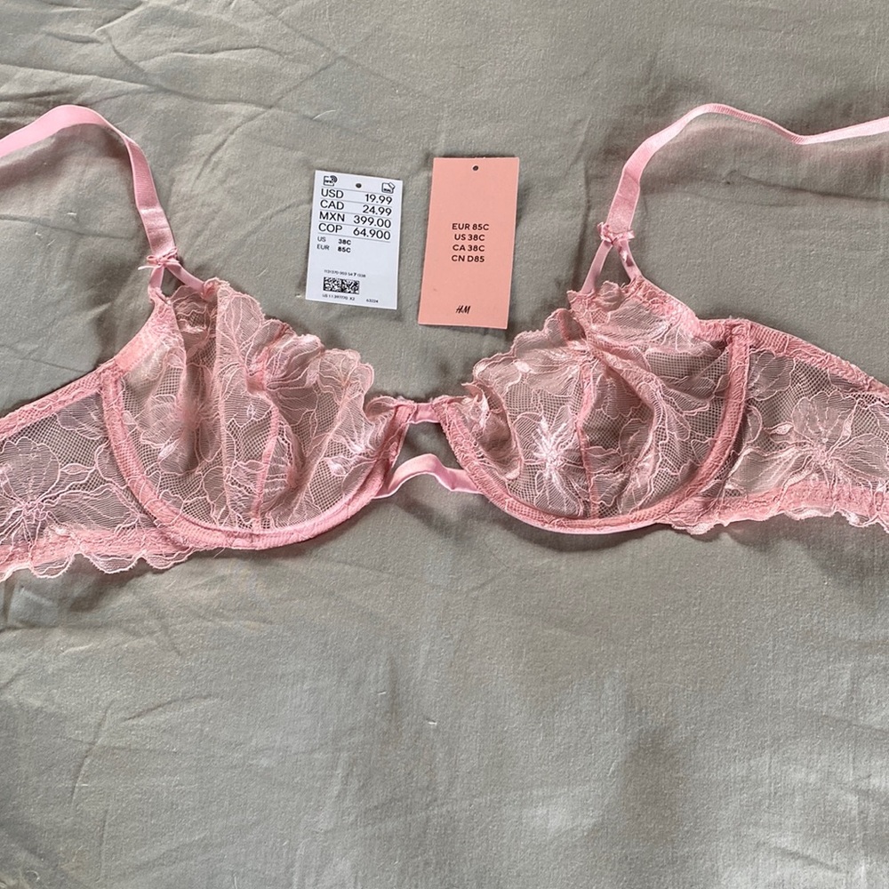 Brand new, Unlined pink underwire balconette bra. Tags were removed for try on